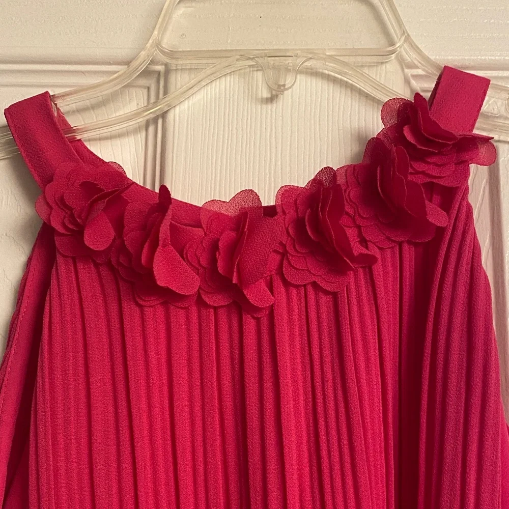 CeCe Fuchsia Ruffled Halter Blouse - Picture 2 of 2
